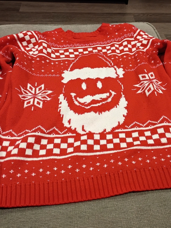 Holiday Time Other - Holiday Time Red and White Santa Crewneck Sweater